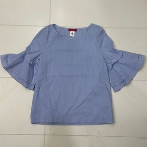 AQUA Girls’ Striped Poplin Top - size Girl’s XL